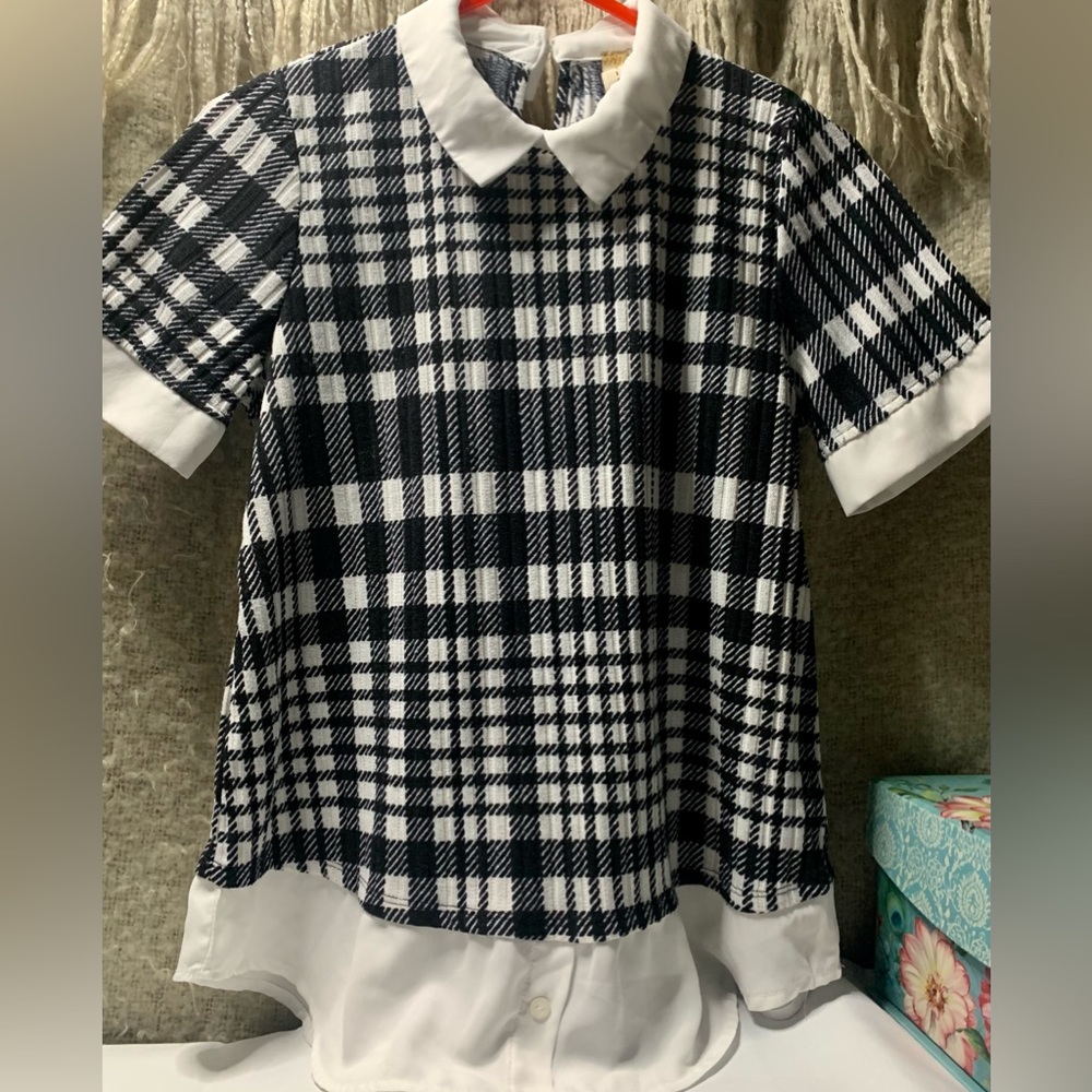 👗MISIA BLUSA,BLANCO&NEGRO👚TELA SUAVE STRETCH 👗Sz PL👚#SIA